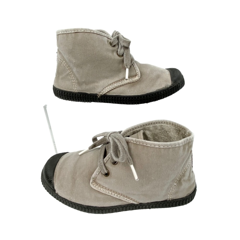 Cienta Kids Booties Chukka Boots 13 Light Brown Flannel Lined 31 Camel Canvas